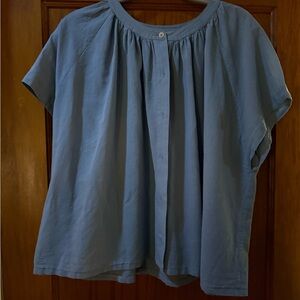 Jenni Kayne Blue Button-Up Blouse..perfect on own and for layering.